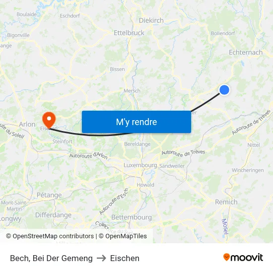 Bech, Bei Der Gemeng to Eischen map
