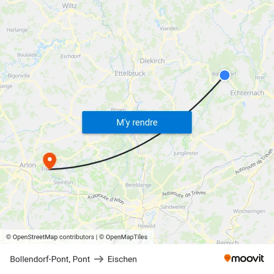 Bollendorf-Pont, Pont to Eischen map