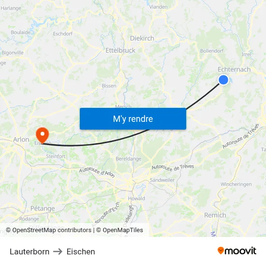 Lauterborn to Eischen map