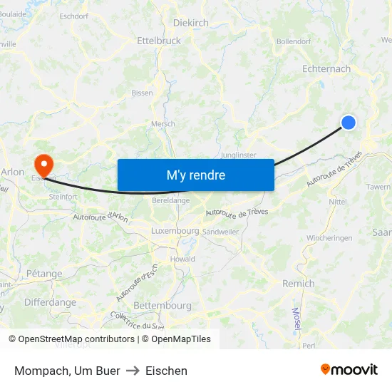 Mompach, Um Buer to Eischen map