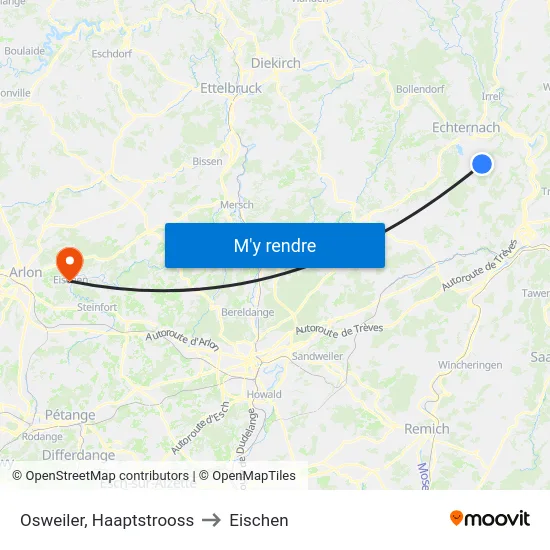Osweiler, Haaptstrooss to Eischen map