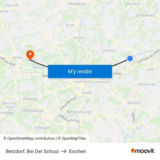 Betzdorf, Bei Der Schoul to Eischen map