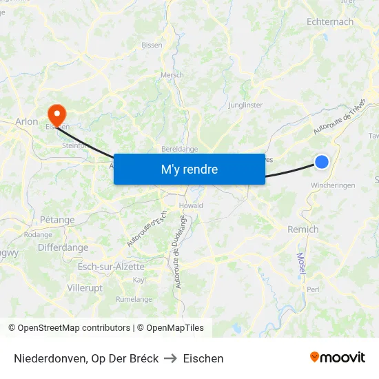 Niederdonven, Op Der Bréck to Eischen map