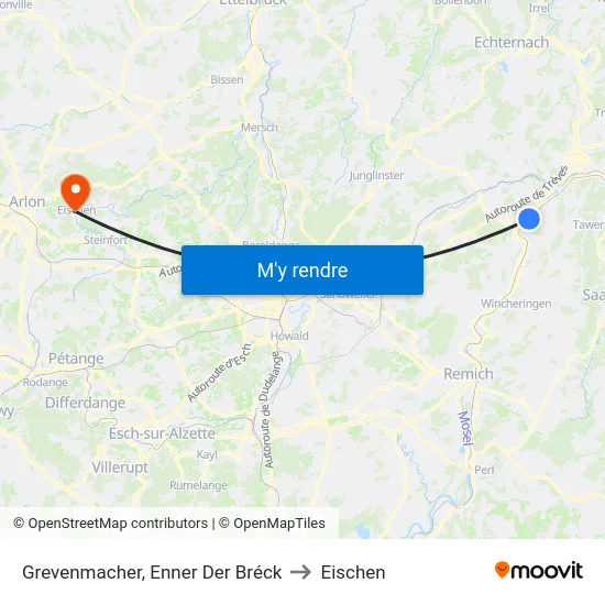 Grevenmacher, Enner Der Bréck to Eischen map