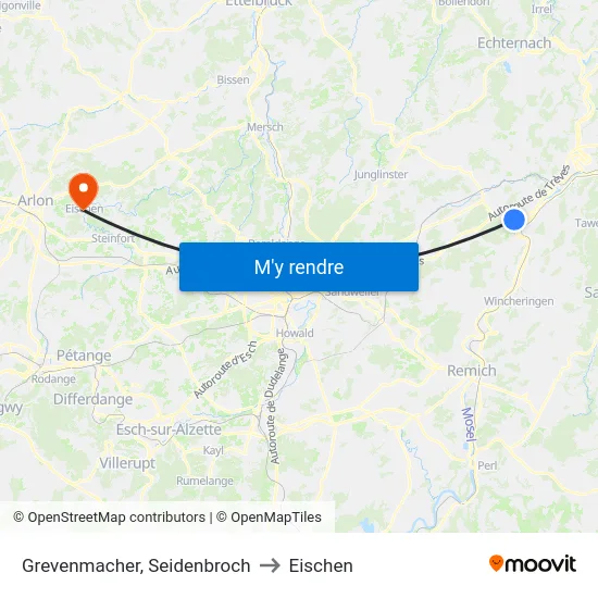 Grevenmacher, Seidenbroch to Eischen map