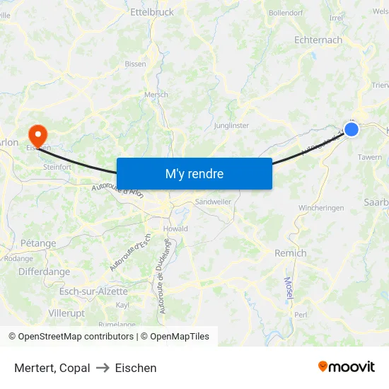 Mertert, Copal to Eischen map
