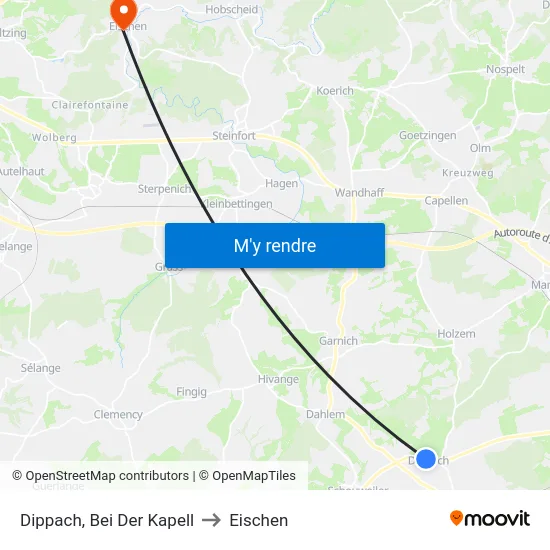 Dippach, Bei Der Kapell to Eischen map