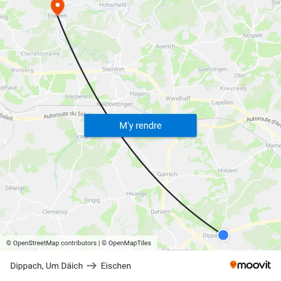 Dippach, Um Däich to Eischen map