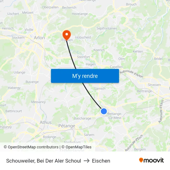 Schouweiler, Bei Der Aler Schoul to Eischen map