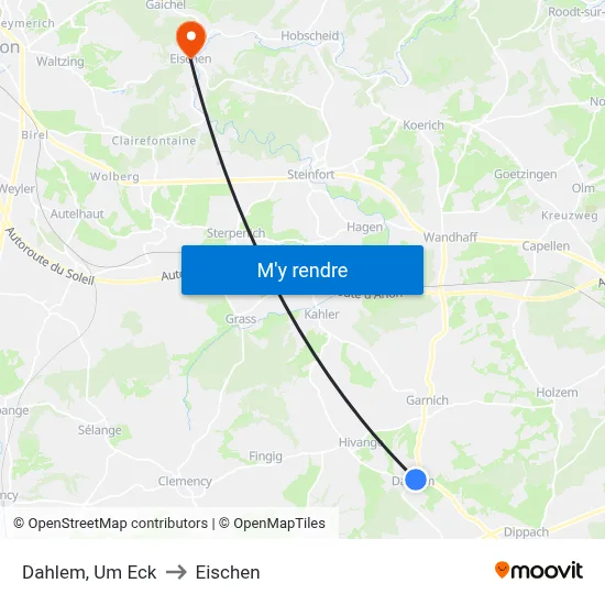 Dahlem, Um Eck to Eischen map