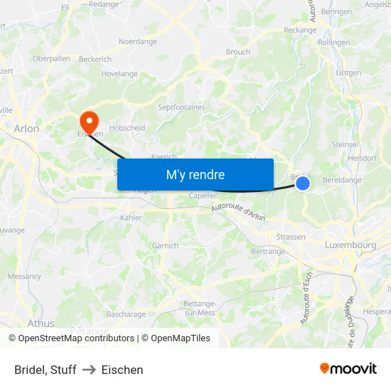 Bridel, Stuff to Eischen map