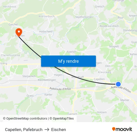 Capellen, Pafebruch to Eischen map