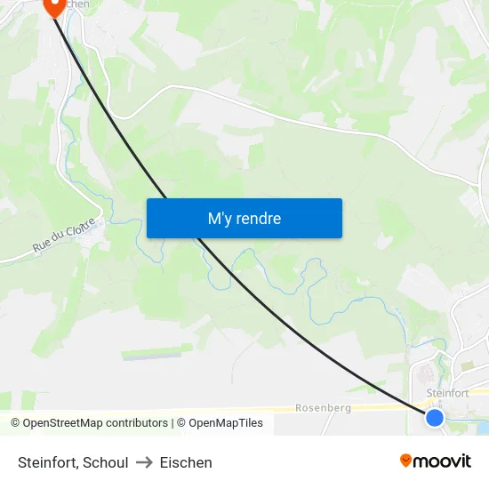 Steinfort, Schoul to Eischen map