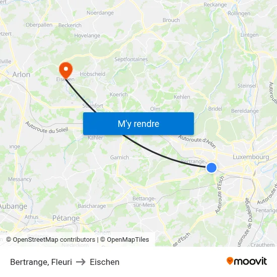 Bertrange, Fleuri to Eischen map