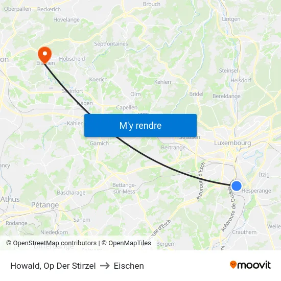 Howald, Op Der Stirzel to Eischen map