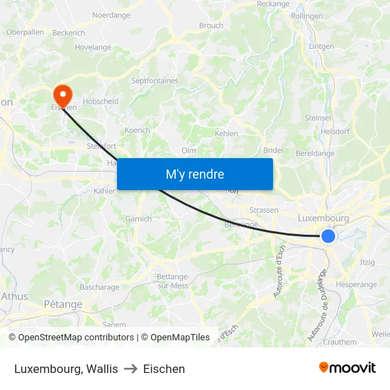 Luxembourg, Wallis to Eischen map
