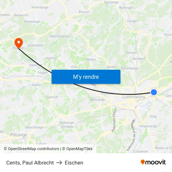Cents, Paul Albrecht to Eischen map