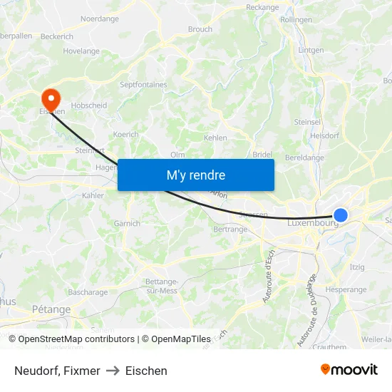 Neudorf, Fixmer to Eischen map