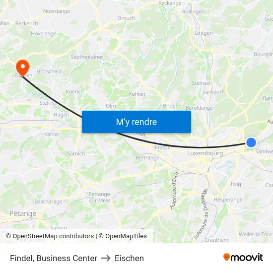 Findel, Business Center to Eischen map