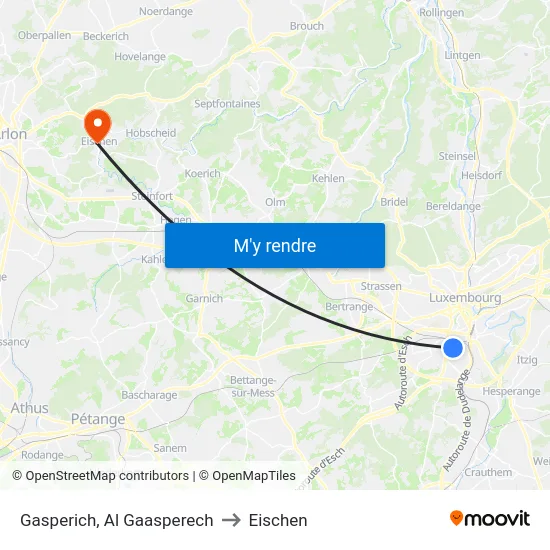 Gasperich, Al Gaasperech to Eischen map