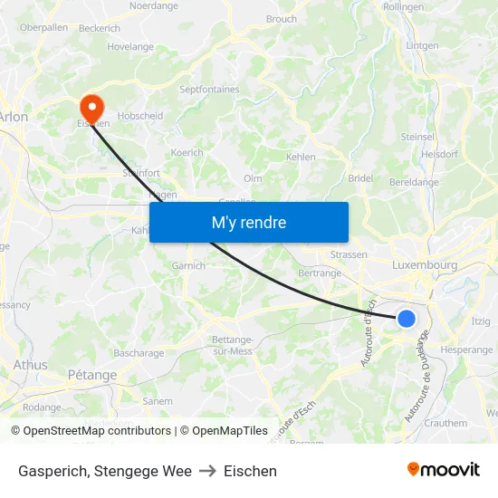 Gasperich, Stengege Wee to Eischen map