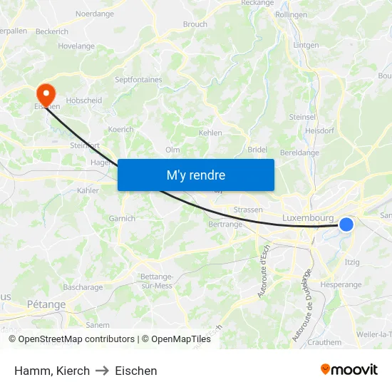 Hamm, Kierch to Eischen map