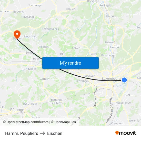 Hamm, Peupliers to Eischen map
