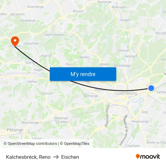 Kalchesbréck, Reno to Eischen map