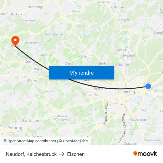 Neudorf, Kalchesbruck to Eischen map
