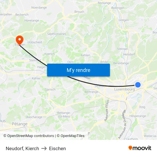 Neudorf, Kierch to Eischen map