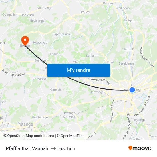 Pfaffenthal, Vauban to Eischen map