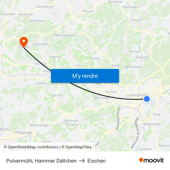 Pulvermühl, Hammer Dällchen to Eischen map