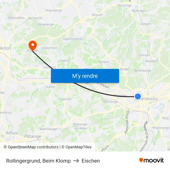 Rollingergrund, Beim Klomp to Eischen map