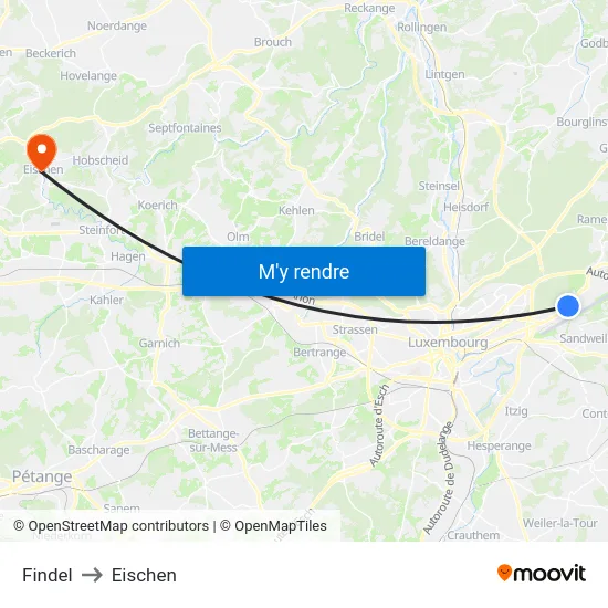 Findel to Eischen map