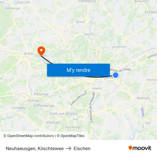 Neuhaeusgen, Kiischtewee to Eischen map