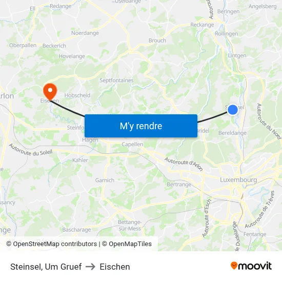 Steinsel, Um Gruef to Eischen map