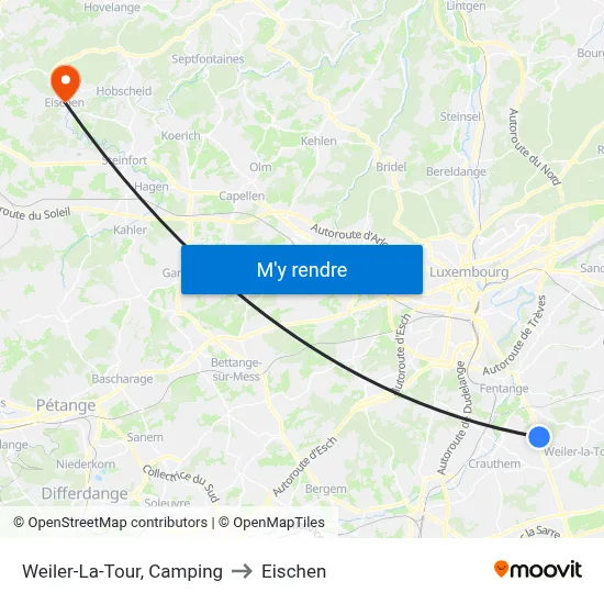 Weiler-La-Tour, Camping to Eischen map