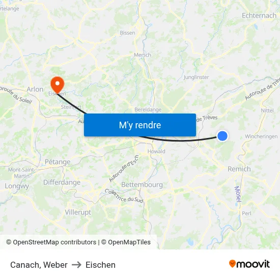 Canach, Weber to Eischen map