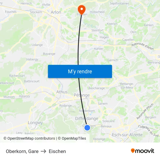 Oberkorn, Gare to Eischen map