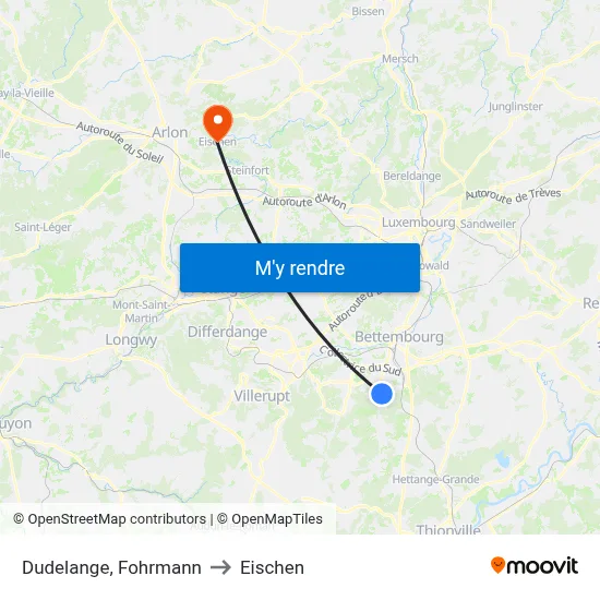 Dudelange, Fohrmann to Eischen map
