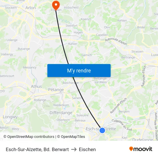 Esch-Sur-Alzette, Bd. Berwart to Eischen map