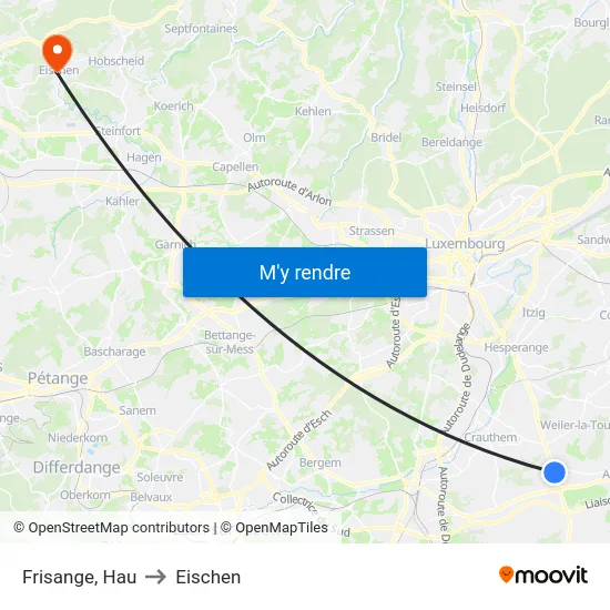 Frisange, Hau to Eischen map