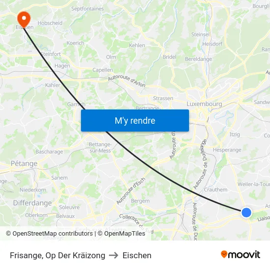 Frisange, Op Der Kräizong to Eischen map