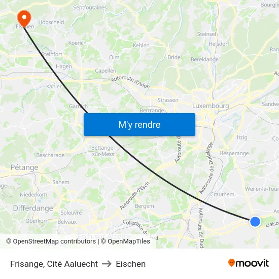 Frisange, Cité Aaluecht to Eischen map