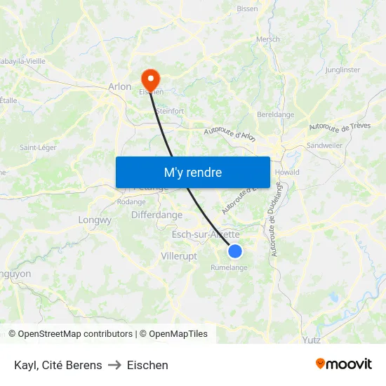 Kayl, Cité Berens to Eischen map