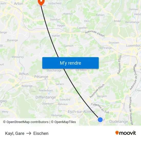 Kayl, Gare to Eischen map