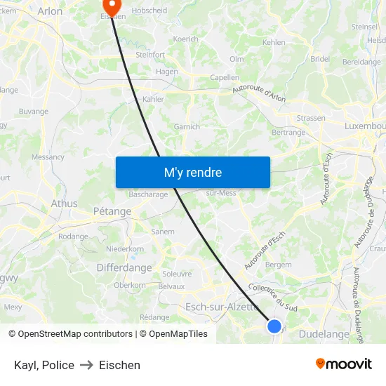 Kayl, Police to Eischen map