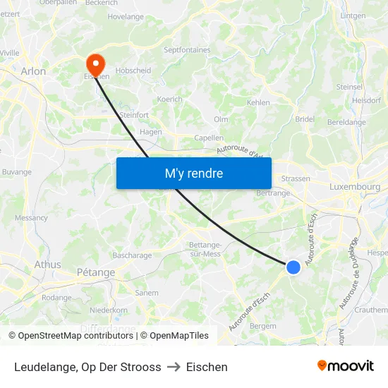 Leudelange, Op Der Strooss to Eischen map