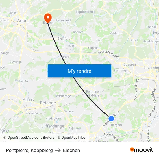 Pontpierre, Koppbierg to Eischen map