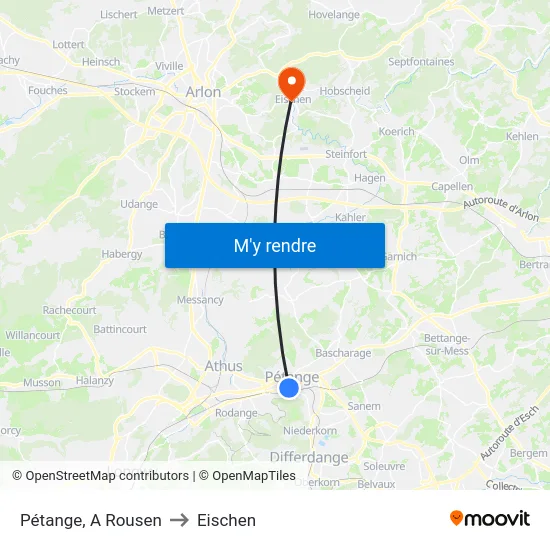 Pétange, A Rousen to Eischen map